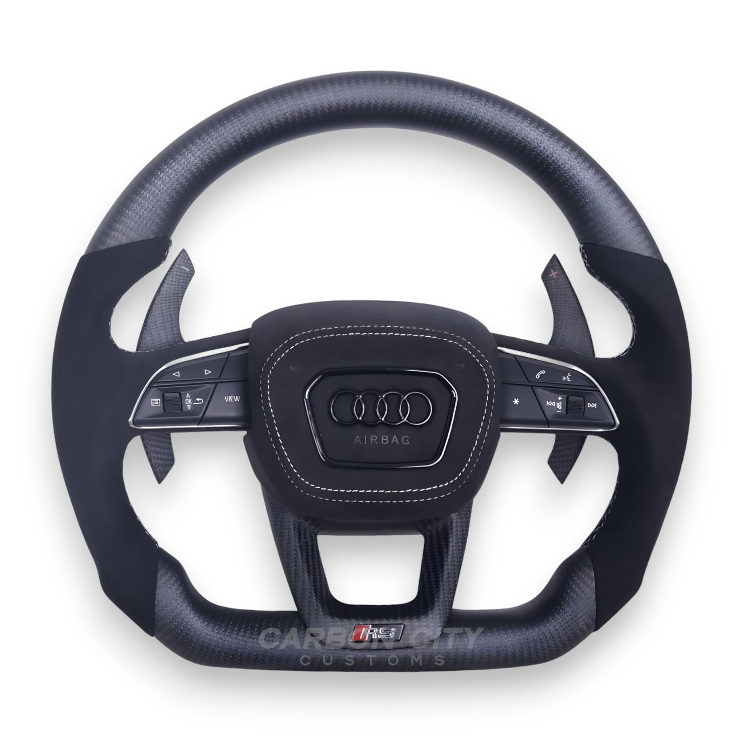 Audi Q/RS 2023 Style Customizable Steering Wheel - Carbon City Customs