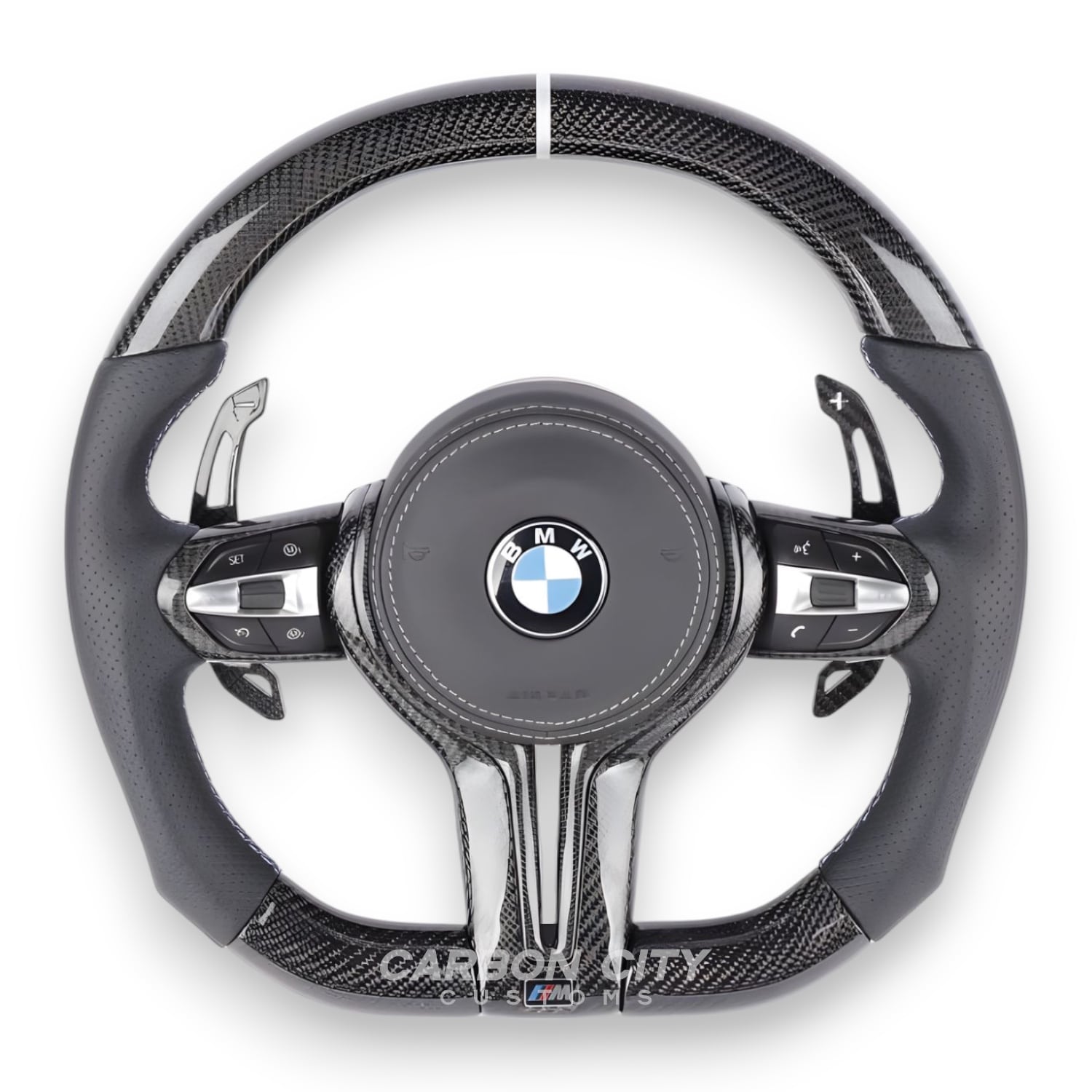 BMW M Style Customizable Steering Wheel - Carbon City Customs