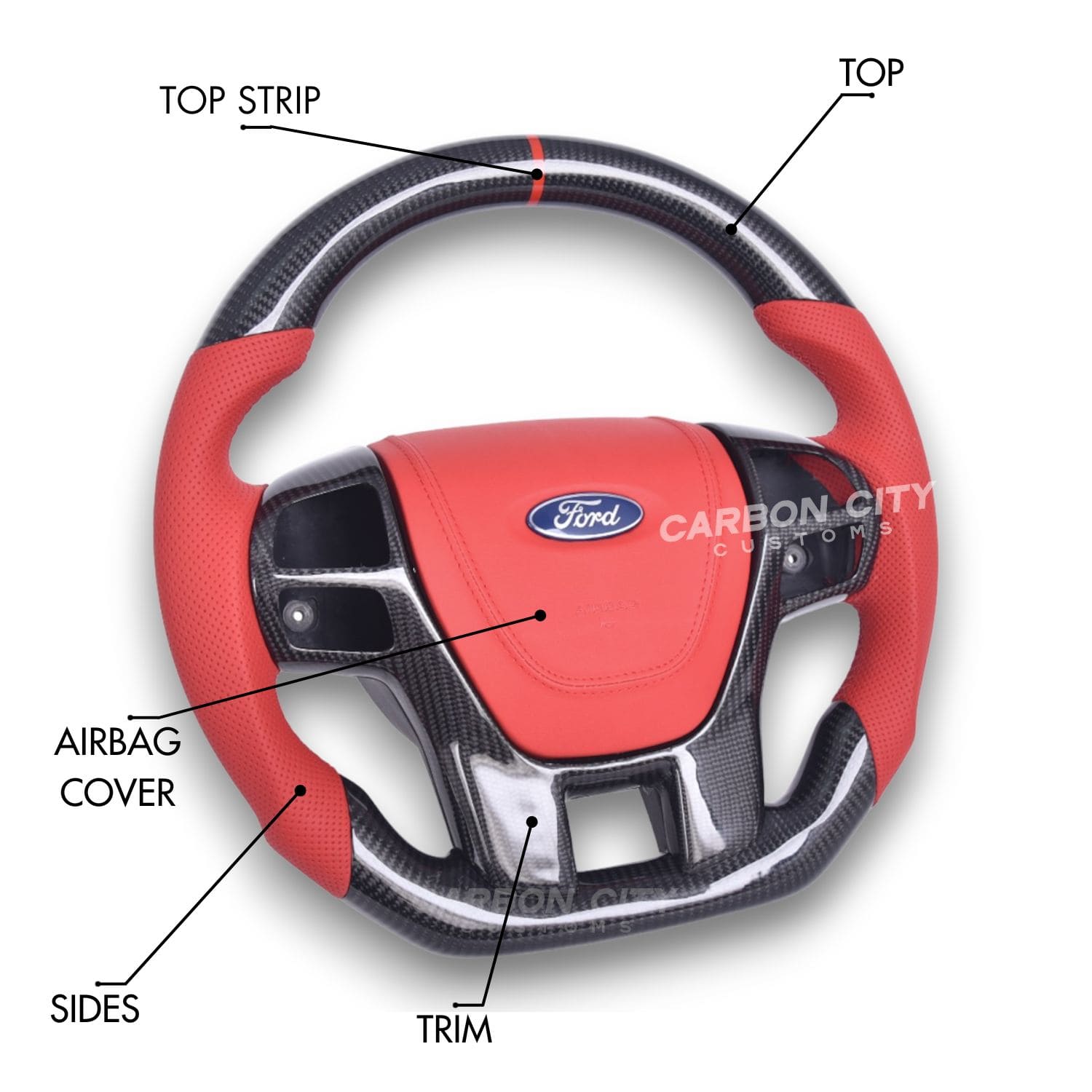 Ford Ranger Wildtrak/Everest Style Customizable Steering Wheel - Carbon City Customs