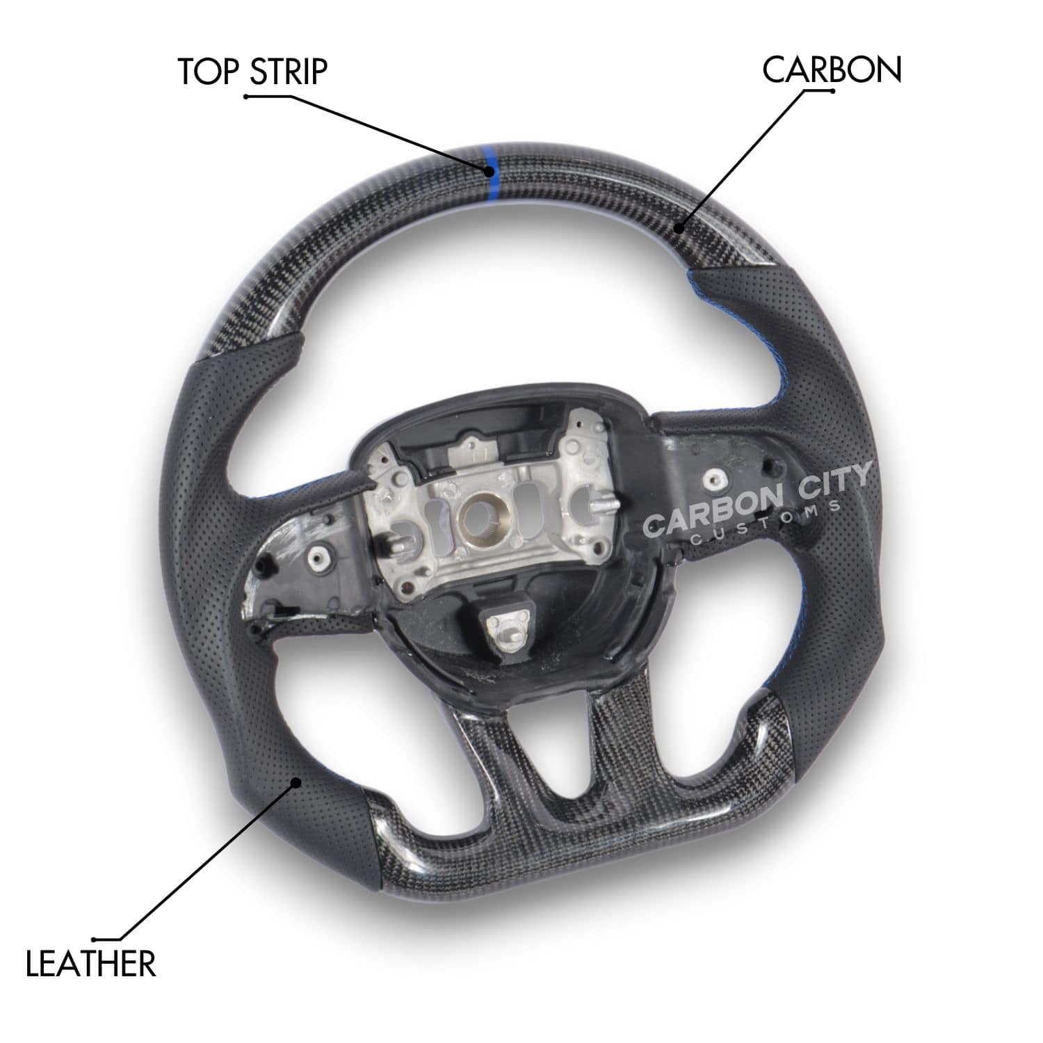 Jeep SRT Style Customizable Steering Wheel - Carbon City Customs