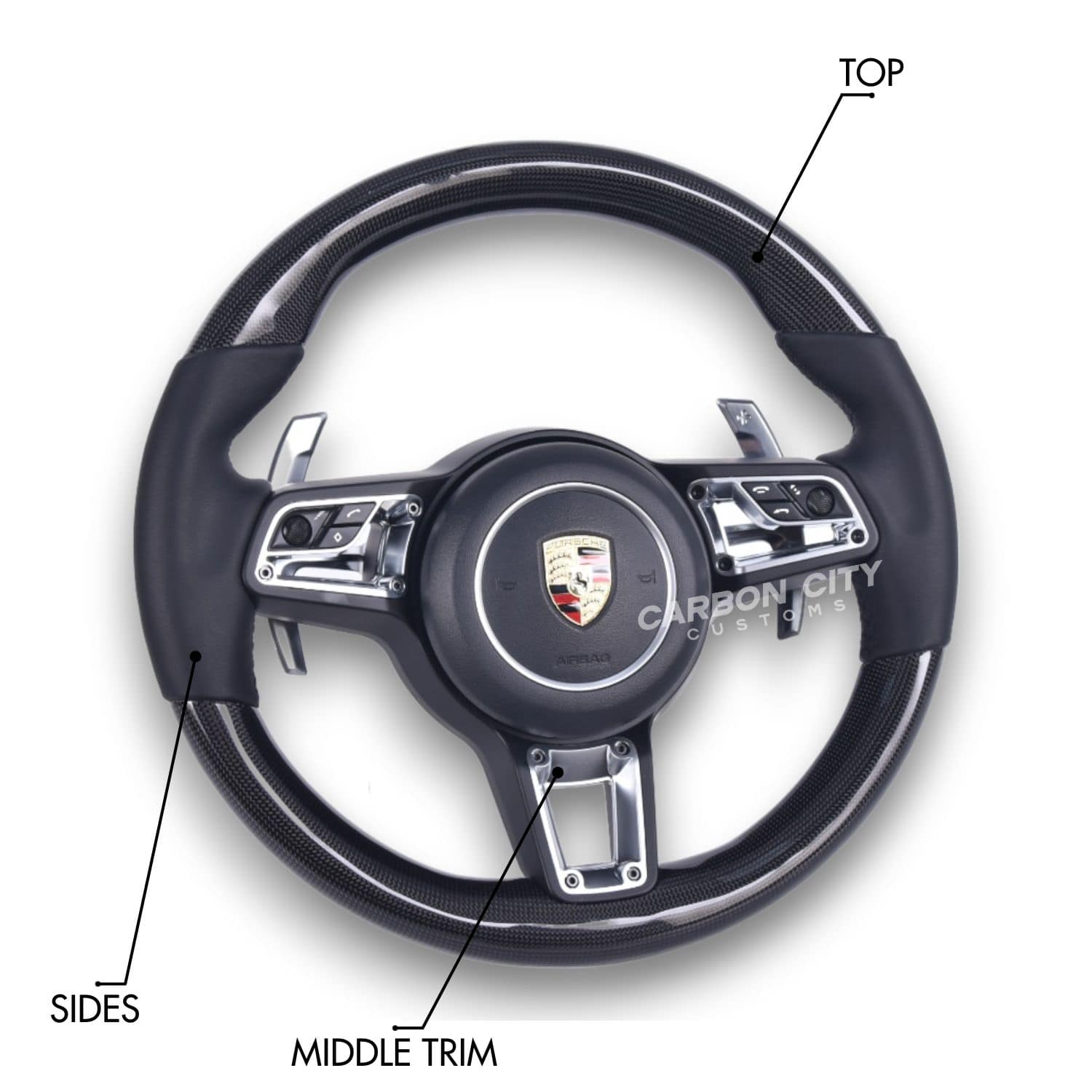 Porsche Customizable Steering Wheel - Carbon City Customs