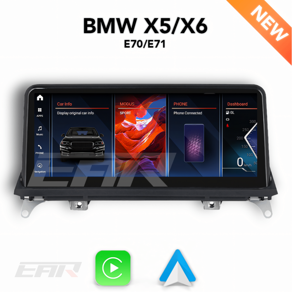 BMW iDrive 8 Android 12.0 X5 & X6 (E70/E71) Multimedia 10.25"/12.3" Touchscreen Display + Built-In Wireless Carplay & Android Auto | 2007 - 2014 | LHD/RHD - Euro Active Retrofits