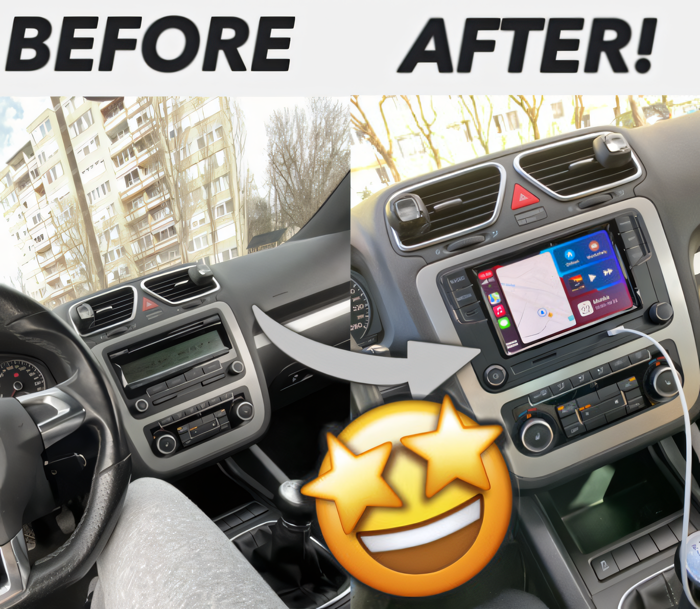 Volkswagen 6.5" Touchscreen + Carplay/Android Auto | 2003 - 2013 - Euro Active Retrofits